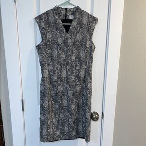 Chic Black and Gray Midi Dress